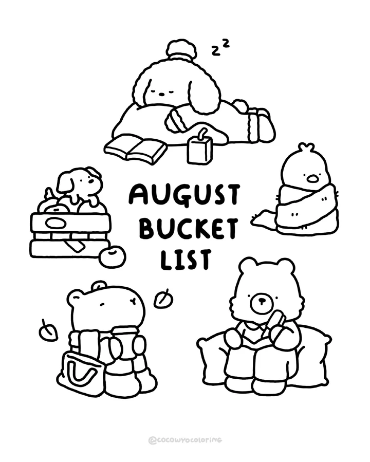 Dibujo de Una lista de deseos de agosto para colorear
