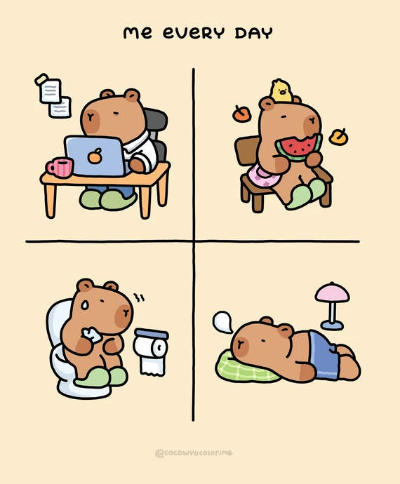 Un dibujo para colorear de «Yo, todos los días»