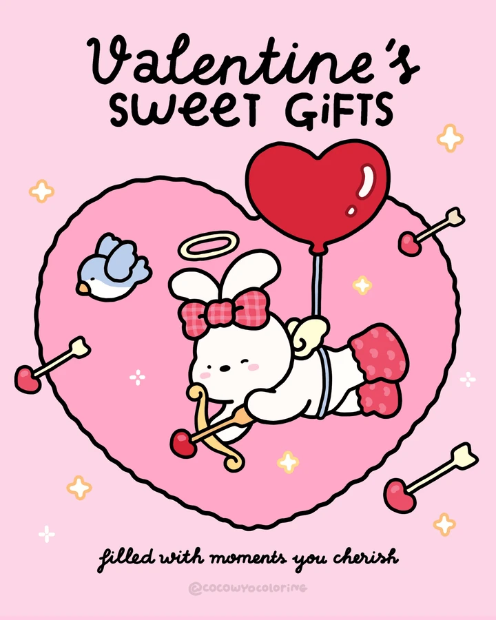 Un regalo dulce para colorear de San Valentín